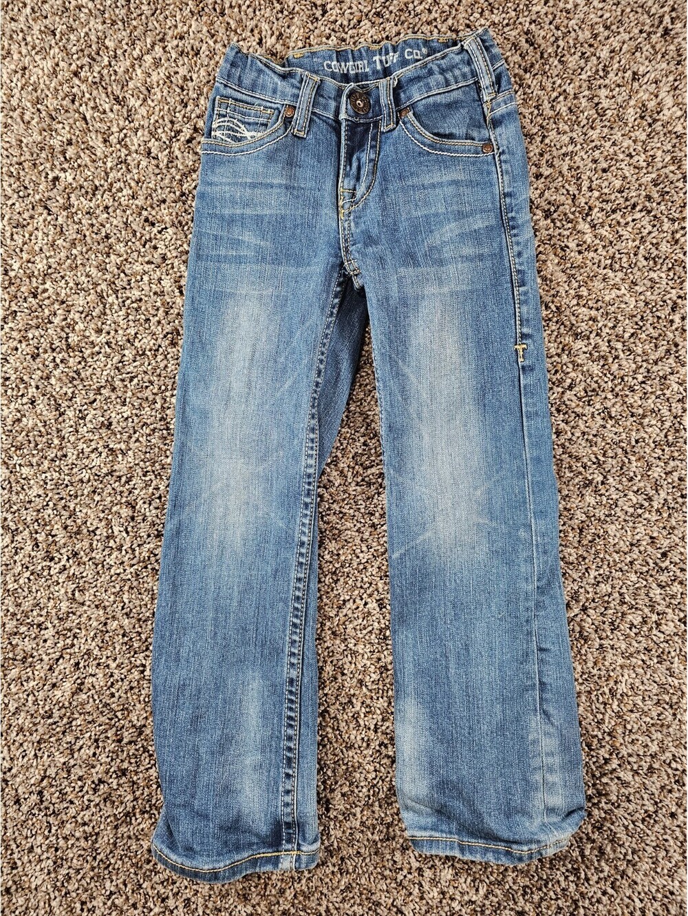 Cowgirl Tuff Co Girls Sz 6 Bootcut Western Blue Jeans Adjustable Waist
